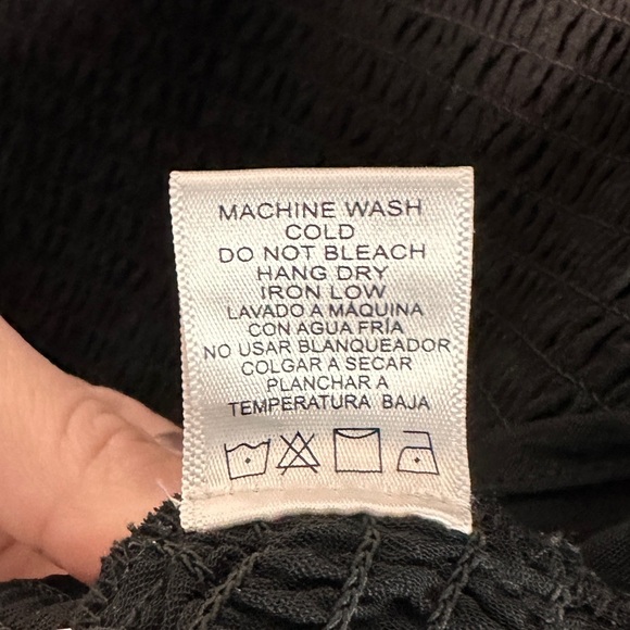 Love Stitch Black Dress Smocked Puff Sleeve Babydoll Mini Dress w/ Ruffle Hem - Picture 5 of 16